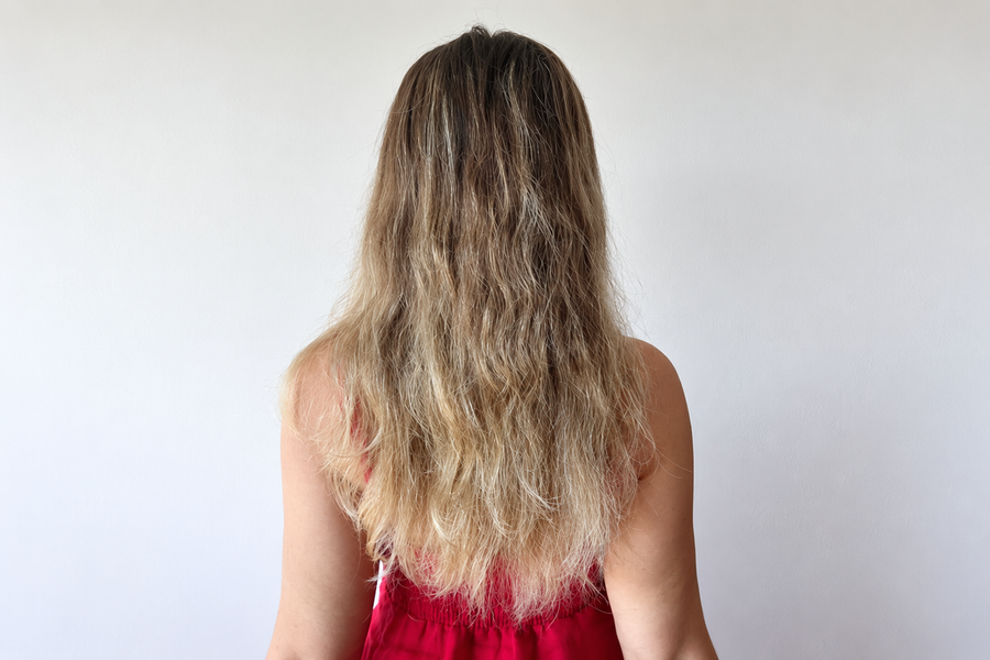 ANTES: frizz y volumen