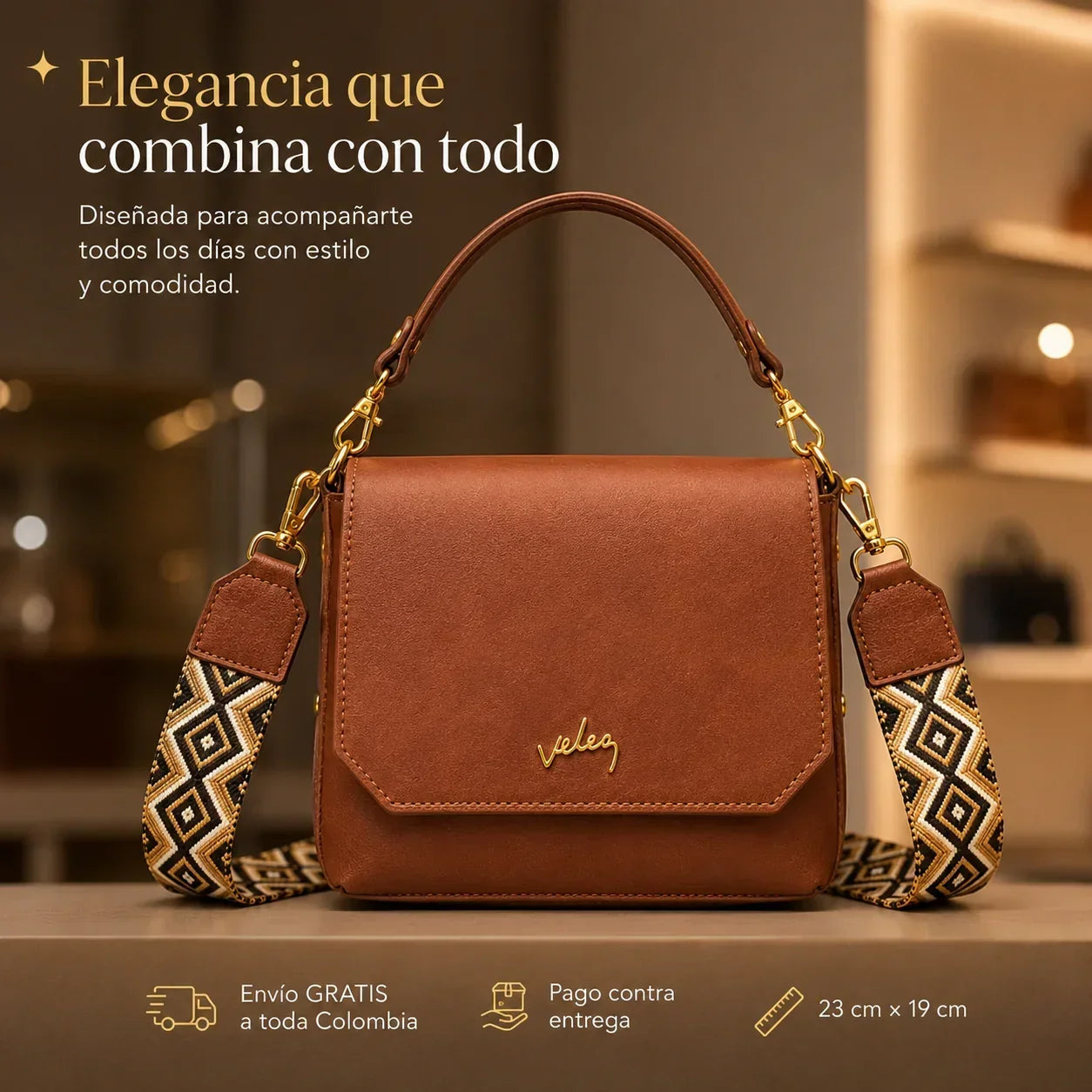 Bolso Carriel Vélez de Cuero Legítimo - Lanzamiento Exclusivo Con 80% de Descuento🎁
